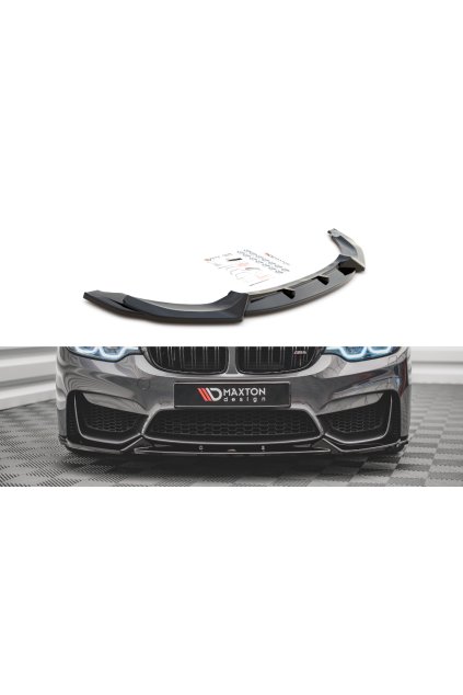 Maxton Design spoiler pod přední nárazník pro BMW M4 F82, černý lesklý plast ABS