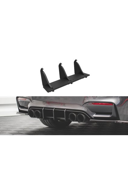 Maxton Design "Street Pro" difuzor zadního nárazníku pro BMW M4 F82, plast ABS bez povrchové úpravy, s černou a červenou linkou