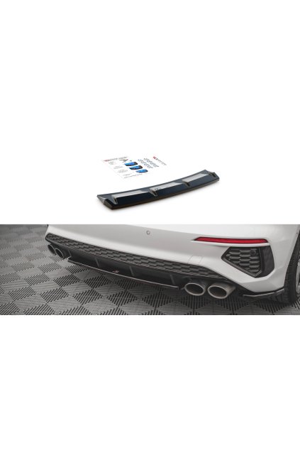 Maxton Design středový spoiler pod zadní nárazník pro Audi S3 8Y, carbon-Look