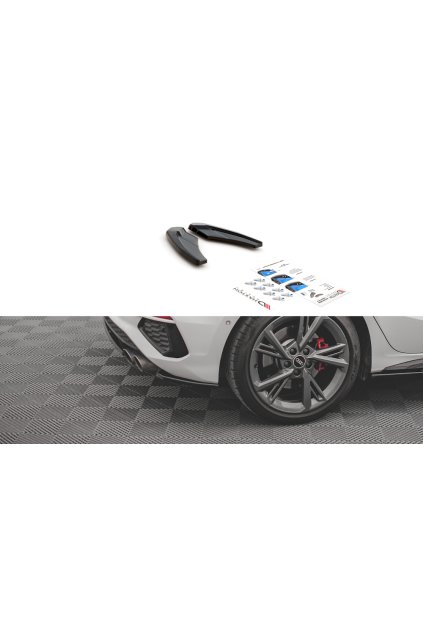 Maxton Design boční difuzory pod zadní nárazník ver.1 pro Audi S3 8Y, carbon-Look