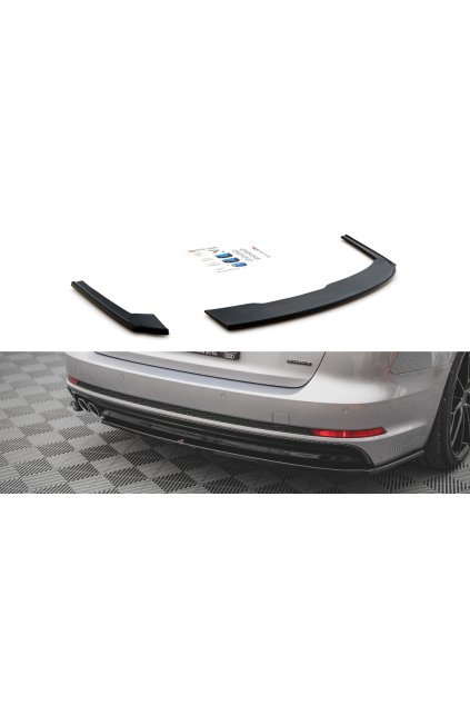 Maxton Design boční difuzory pod zadní nárazník ver.2 pro Audi A4 B9, carbon-Look, S-Line