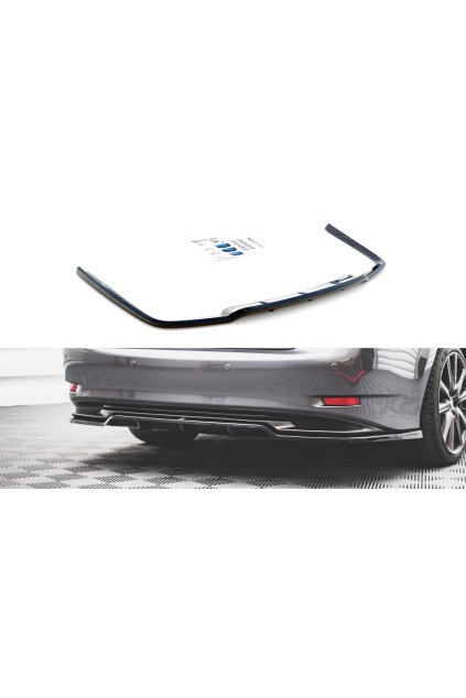 Maxton Design středový spoiler pod zadní nárazník s žebrováním pro Lexus GS MK4 /F-Sport, plast ABS bez povrchové úpravy