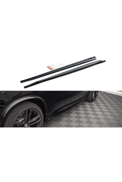 Maxton Design difuzory pod boční prahy pro BMW X5 M F15, černý lesklý plast ABS