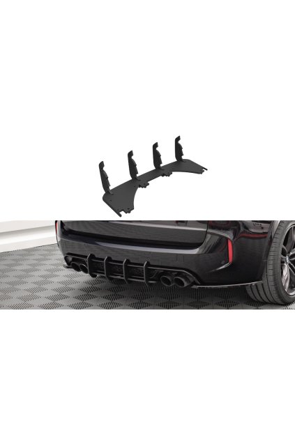 Maxton Design "Street Pro" difuzor zadního nárazníku pro BMW X5M F15, plast ABS bez povrchové úpravy, s černou a červenou linkou