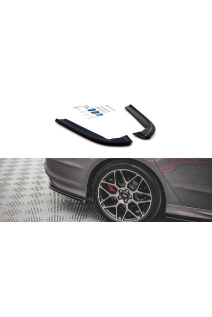 Maxton Design boční difuzory pod zadní nárazník ver.1 pro Ford Mondeo ST-Line Mk5/Facelift, černý lesklý plast ABS