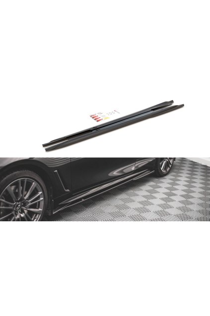 Maxton Design difuzory pod boční prahy pro Infiniti Q60 Mk2, carbon-Look
