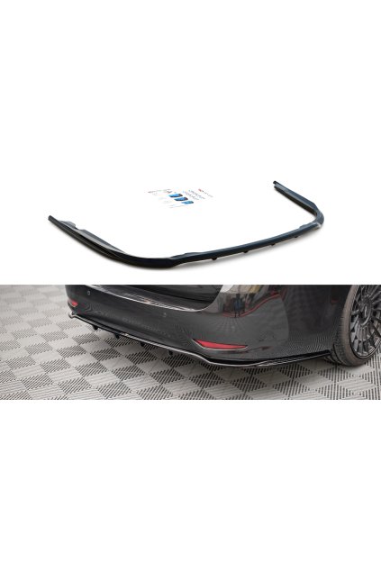 Maxton Design středový spoiler pod zadní nárazník s žebrováním pro Toyota Avensis MK3/Facelift, černý lesklý plast ABS