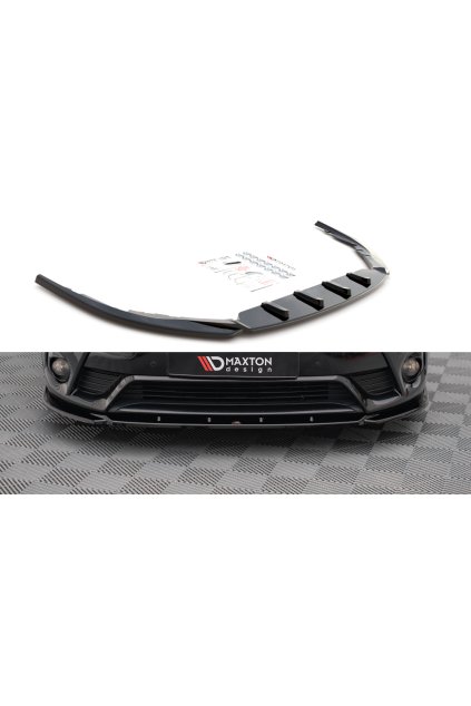 Maxton Design spoiler pod přední nárazník ver.2 pro Toyota Avensis MK3/Facelift, černý lesklý plast ABS