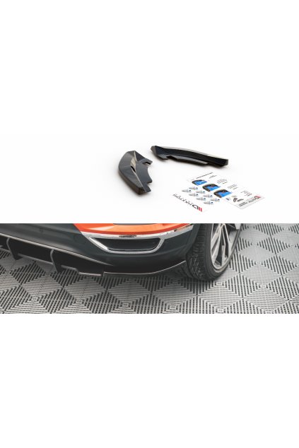 Maxton Design boční difuzory pod zadní nárazník pro Volkswagen T-roc Mk1, carbon-Look