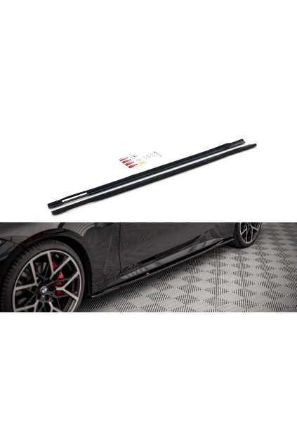 Maxton Design difuzory pod boční prahy ver.3 pro BMW řada 4 G22/M-Pack, černý lesklý plast ABS