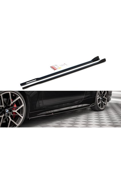 Maxton Design difuzory pod boční prahy ver.2 pro BMW řada 4 G22/M-Pack, carbon-Look