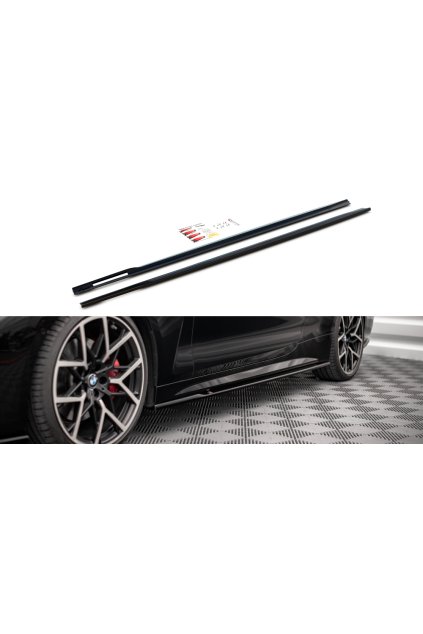 Maxton Design difuzory pod boční prahy pro BMW řada 4 G22/M-Pack, černý lesklý plast ABS