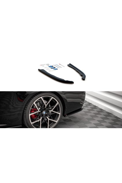 Maxton Design boční difuzory pod zadní nárazník ver.1 pro BMW řada 4 G22/M-Pack, černý lesklý plast ABS Nepasuje na M440i