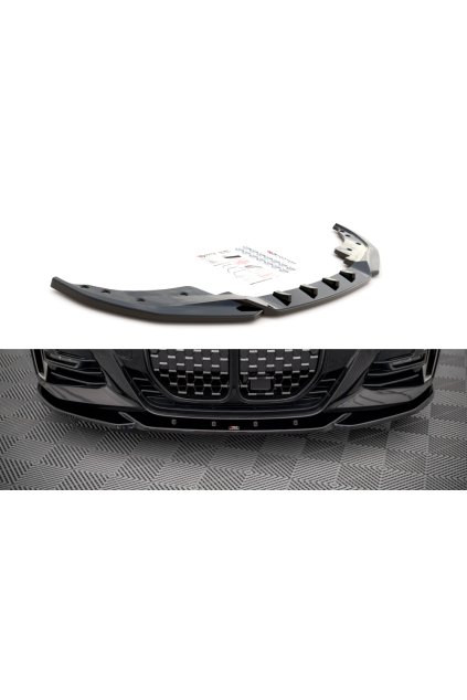Maxton Design spoiler pod přední nárazník ver.4 pro BMW řada 4 G22/M-Pack, carbon-Look