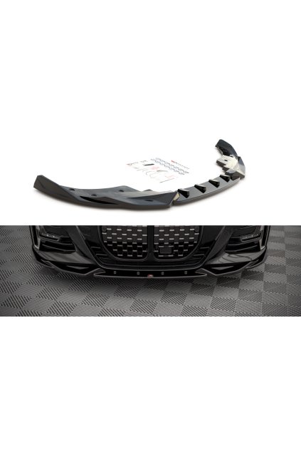 Maxton Design spoiler pod přední nárazník ver.2 pro BMW řada 4 G22/M-Pack, carbon-Look