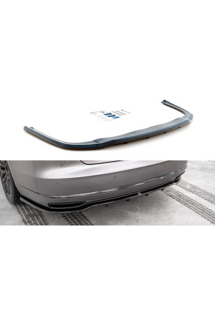 Maxton Design středový spoiler pod zadní nárazník s žebrováním pro Audi A8 D4 FL, černý lesklý plast ABS