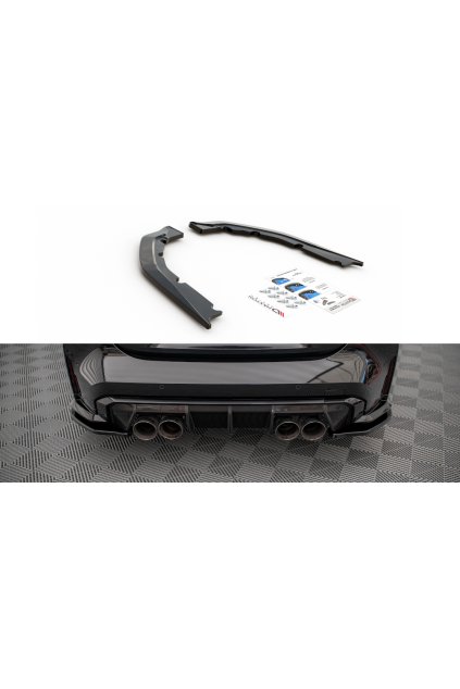 Maxton Design boční difuzory pod zadní nárazník pro BMW M4 G82, černý lesklý plast ABS