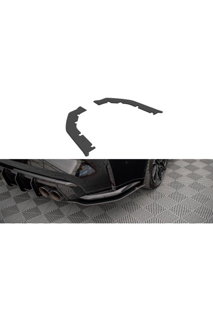Maxton Design "Street Pro" boční difuzory pod zadní nárazník pro BMW M4 G82, plast ABS bez povrchové úpravy, s červenou linkou