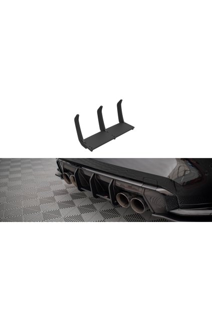 Maxton Design "Street Pro" difuzor zadního nárazníku pro BMW M4 G82, plast ABS bez povrchové úpravy, s červenou linkou