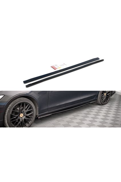 Maxton Design difuzory pod boční prahy pro Volvo V90 Mk2, carbon-Look