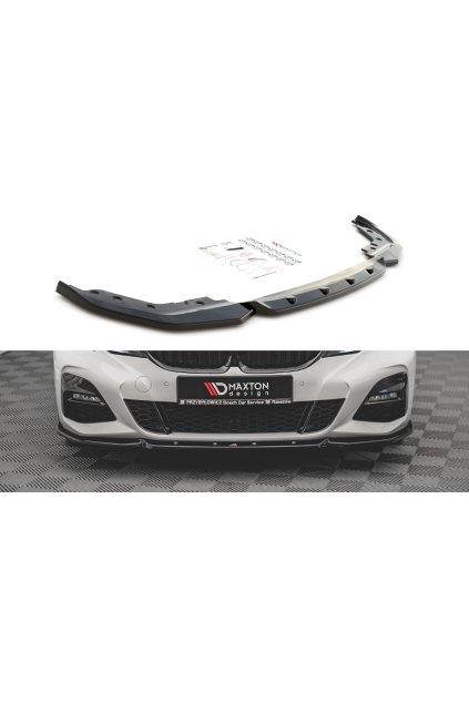 Maxton Design spoiler pod přední nárazník ver.5 pro BMW řada 3 G20 M-Pack, G21 M-Pack, černý lesklý plast ABS