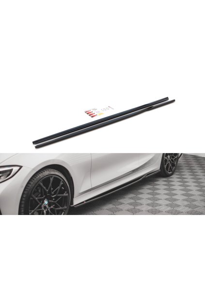 Maxton Design difuzory pod boční prahy pro BMW řada 3 G20, G21, carbon-Look