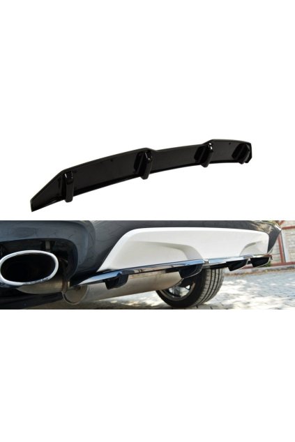 Maxton Design středový spoiler pod zadní nárazník pro BMW X4 F26, černý lesklý plast ABS