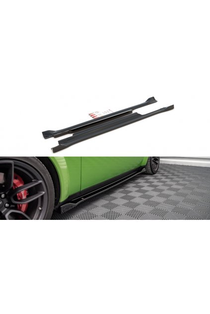 Maxton Design difuzory pod boční prahy pro Dodge Challenger MK3 SRT Hellcat Widebody, plast ABS bez povrchové úpravy
