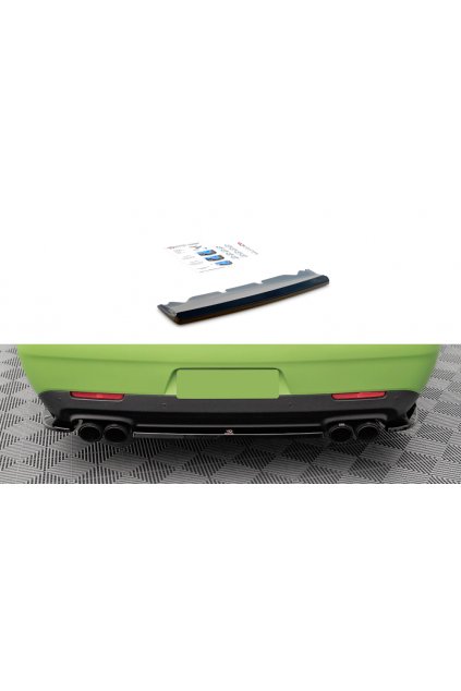 Maxton Design středový spoiler pod zadní nárazník pro Dodge Challenger MK3 SRT Demon, černý lesklý plast ABS