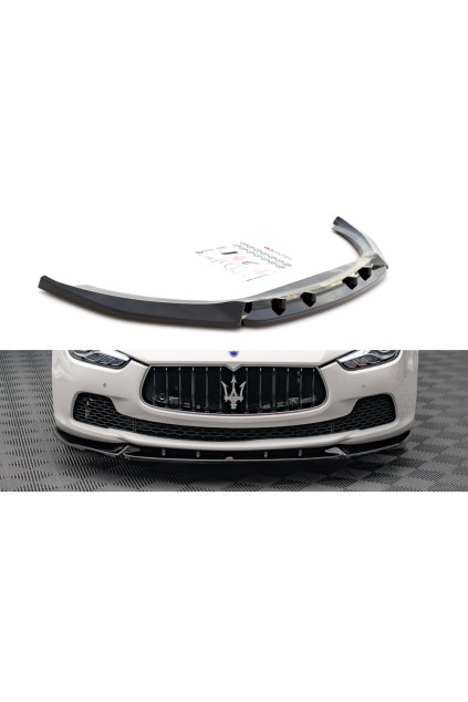Maxton Design spoiler pod přední nárazník ver.2 pro Maserati Ghibli Mk3, černý lesklý plast ABS