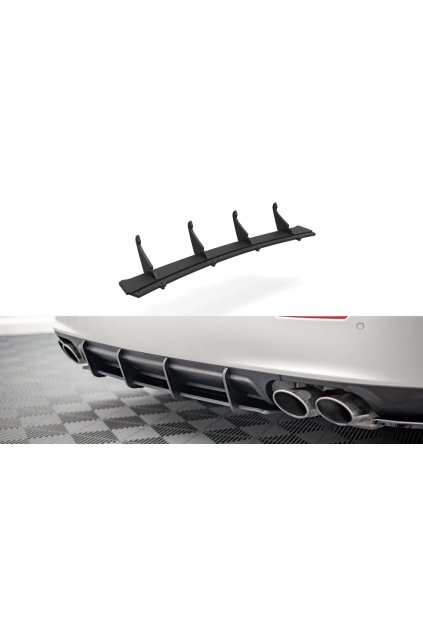 Maxton Design "Street Pro" difuzor zadního nárazníku pro Maserati Ghibli Mk3, plast ABS bez povrchové úpravy, s černou a červenou linkou