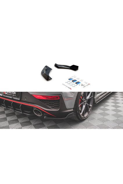 Maxton Design boční difuzory pod zadní nárazník ver.3 pro Hyundai i30 N MK3 Facelift, černý lesklý plast ABS