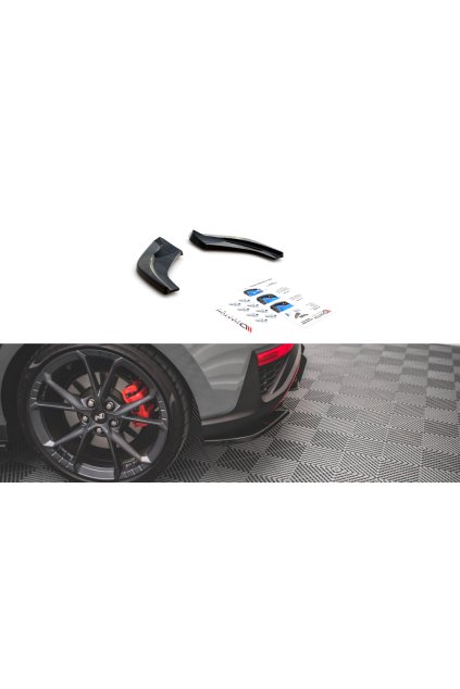 Maxton Design boční difuzory pod zadní nárazník ver.2 pro Hyundai i30 N MK3 Facelift, černý lesklý plast ABS