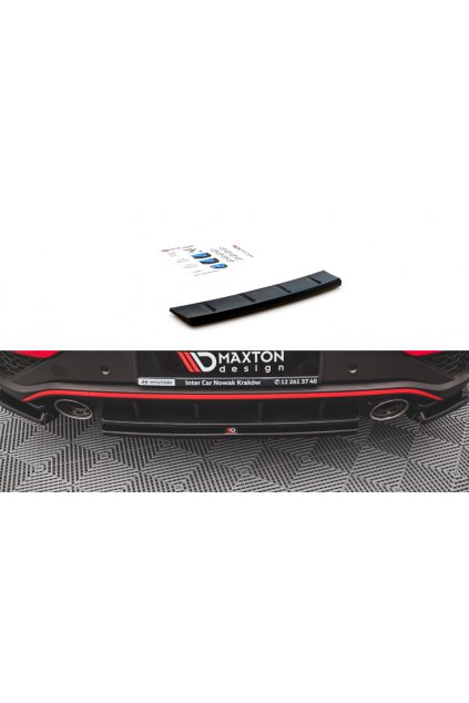 Maxton Design středový spoiler pod zadní nárazník pro Hyundai i30 N MK3 Facelift, carbon-Look