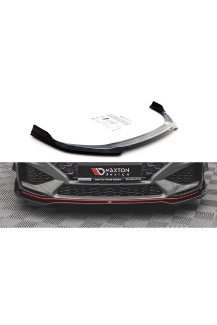 Maxton Design spoiler pod přední nárazník ver.3 pro Hyundai i30 N MK3 Facelift, černý lesklý plast ABS