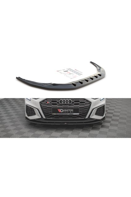 Maxton Design spoiler pod přední nárazník pro Audi A3 8Y, černý lesklý plast ABS, S-Line