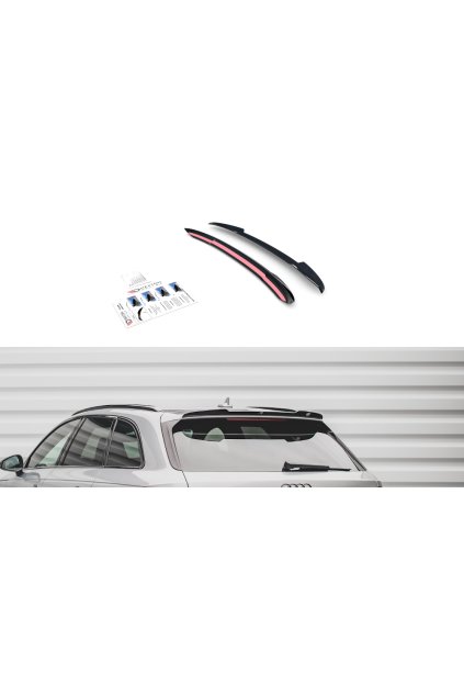 Maxton Design prodloužení spoileru ver.2 pro Audi S4 B9, černý lesklý plast ABS, Avant