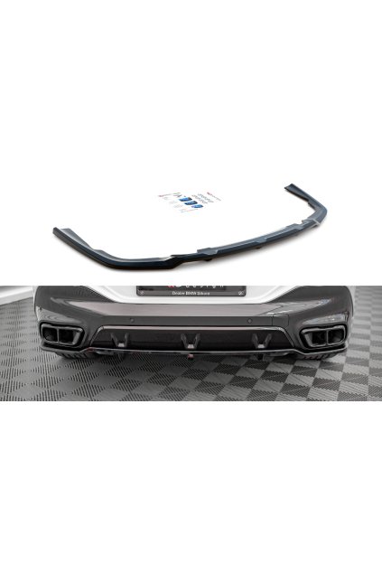 Maxton Design středový spoiler pod zadní nárazník s žebrováním pro BMW X6 G06 /M-Pack, černý lesklý plast ABS