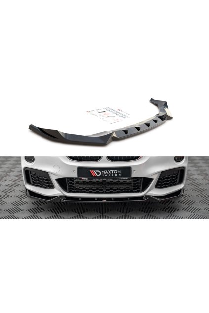 Maxton Design spoiler pod přední nárazník ver.2 pro BMW X1 F48 /M-Pack, černý lesklý plast ABS