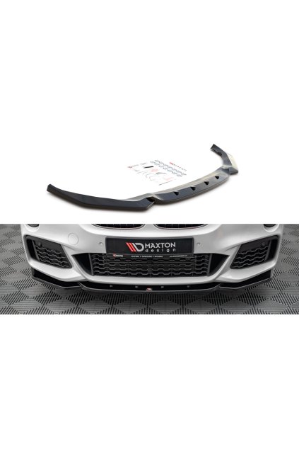 Maxton Design spoiler pod přední nárazník pro BMW X1 F48 /M-Pack, černý lesklý plast ABS