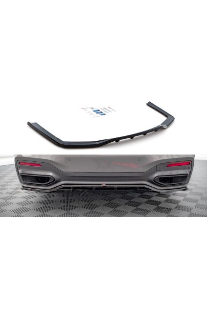 Maxton Design středový spoiler pod zadní nárazník s žebrováním pro BMW řada 7 G11 Facelift M-Pack, černý lesklý plast ABS