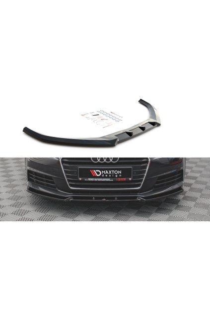 Maxton Design spoiler pod přední nárazník ver.2 pro Audi A4 B9, černý lesklý plast ABS