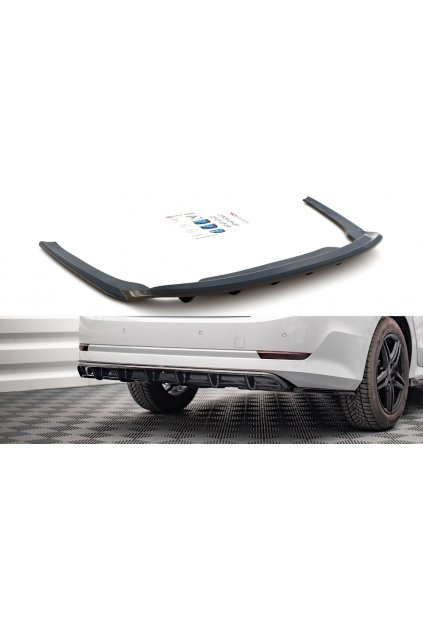 Maxton Design středový spoiler pod zadní nárazník s žebrováním pro Škoda Octavia Mk4, carbon-Look
