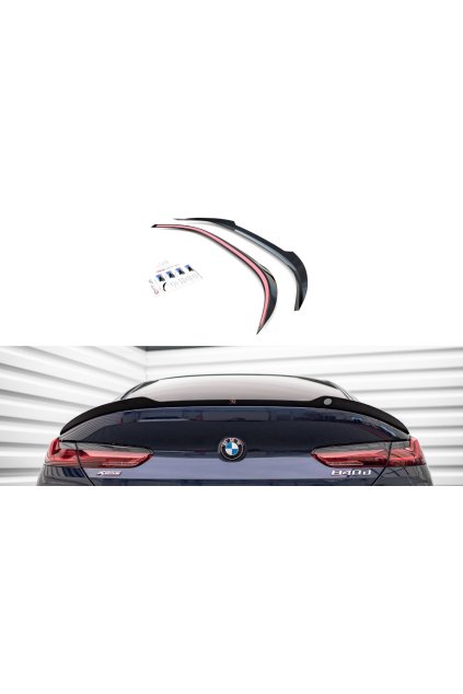 Maxton Design prodloužení spoileru pro BMW řada 8 Gran Coupe/G16, černý lesklý plast ABS