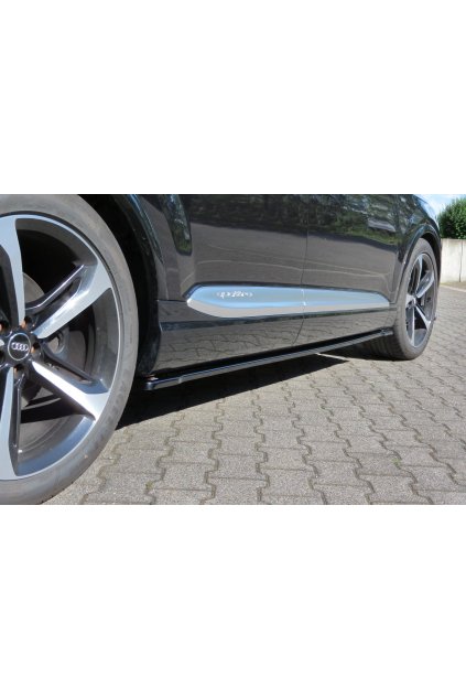 Maxton Design difuzory pod boční prahy pro Audi Q7 Mk2 S-Line, černý lesklý plast ABS