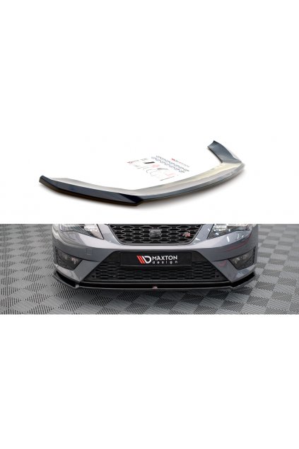 Maxton Design spoiler pod přední nárazník ver.2 pro Seat Leon Cupra Mk3, černý lesklý plast ABS