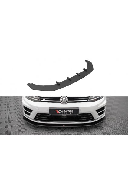 Maxton Design "Street Pro" spoiler pod přední nárazník ver.2 pro Volkswagen Golf R Mk7, plast ABS bez povrchové úpravy, s červenou linkou