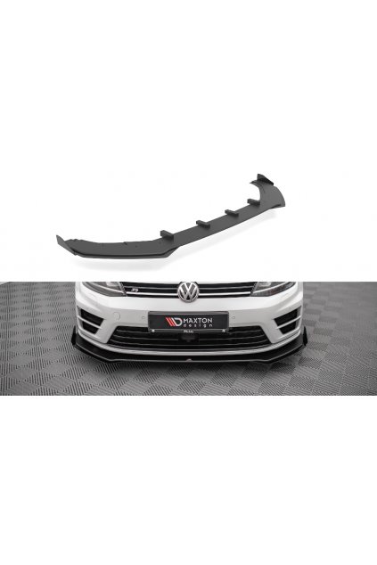 Maxton Design "Street Pro" spoiler pod přední nárazník s křidélky ver.1 pro Volkswagen Golf R Mk7, plast ABS bez povrchové úpravy