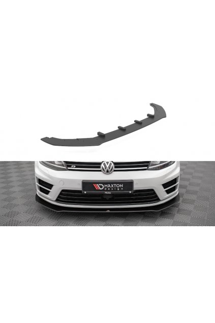 Maxton Design "Street Pro" spoiler pod přední nárazník ver.1 pro Volkswagen Golf R Mk7, plast ABS bez povrchové úpravy, s červenou linkou