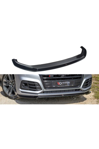 Maxton Design spoiler pod přední nárazník pro Audi Q5 Mk2 S-Line, černý lesklý plast ABS